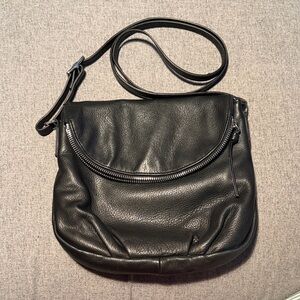 Margot Black Leather Crossbody Bag